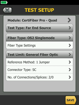 Wyświetlacz certifiber pro (far ends source mode)